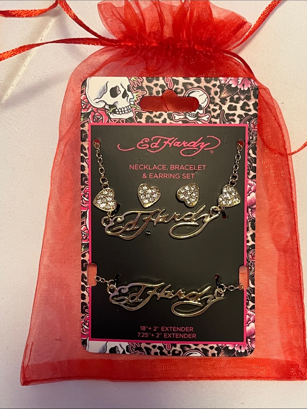 Ed Hardy Necklace, Bracelet & Earring Set NWT
